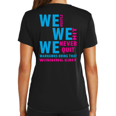 W_Ladies Drifit Shirt [Black] - Slogan back - We Thumbnail