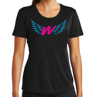 W_Ladies Drifit Shirt [Black] - Logo only Thumbnail