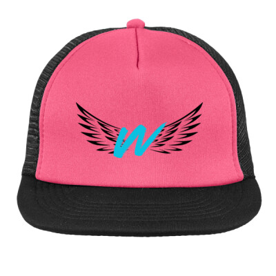 W_Flatbill Foam Front Snapback Hat [Pink] Thumbnail