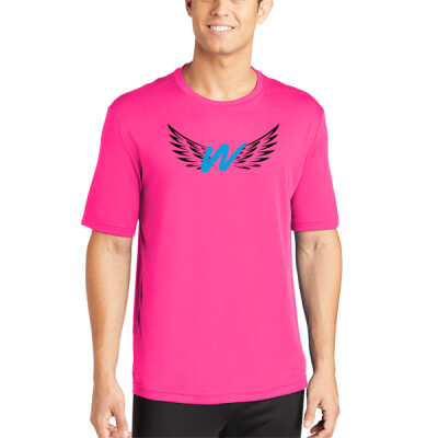 W_Men's Drifit Shirt [Grey - Hot Pink] - Logo only Thumbnail