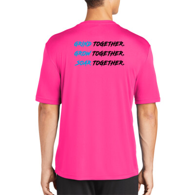 Warhawks_Men's Unisex Drifit [Grey - Hot Pink] - Slogan back - Together Thumbnail