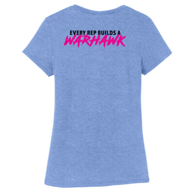 W_Ladies T-shirt [White - Blue] - Slogan back - Every rep Thumbnail
