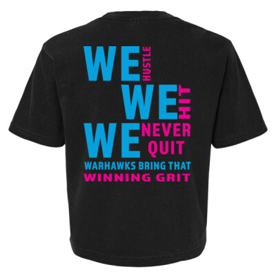 Warhawks_Ladies Heavyweight Boxy Tee [Black] - Slogan back - We Thumbnail