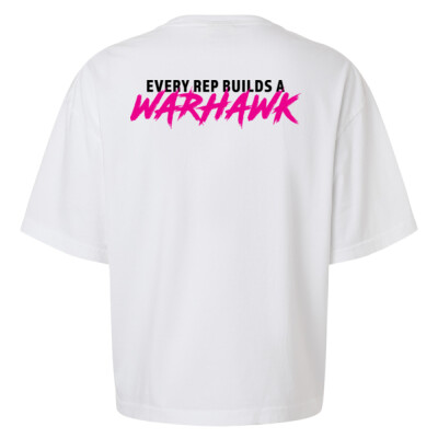 W_Ladies Heavyweight Boxy Tee [White] - Slogan back - Every rep Thumbnail
