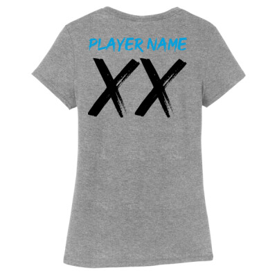 W_Ladies T-shirt [Grey - Pink] - Personalized Thumbnail