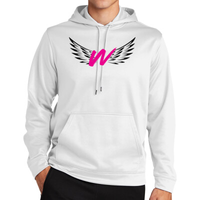 W_Sport-Wick Fleece Hoodie [White] Logo only Thumbnail