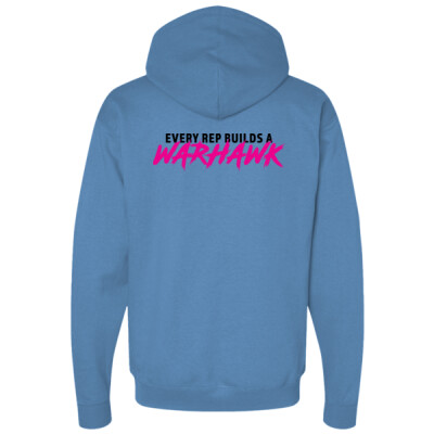 W_Core Fleece Hoodie [White - Blue] - Slogan back - Every rep Thumbnail