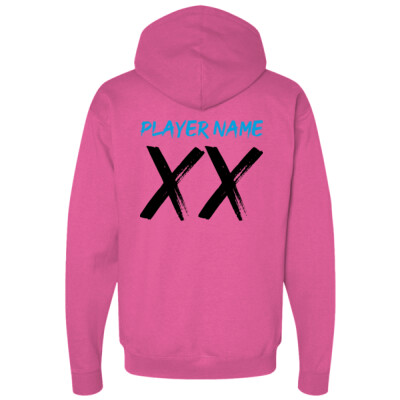 Warhawks_Core Fleece Hoodie [Grey - Hot Pink] - Personalized Thumbnail