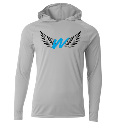W_Performance Long Sleeve Hooded Tee [Grey] Logo Only Thumbnail