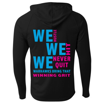Warhawks_Performance Long Sleeve Hooded Tee [Black] - Slogan back - We Thumbnail
