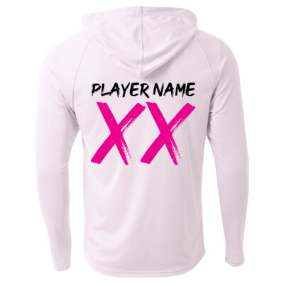 W_Performance Long Sleeve Hooded Tee [White] - Personalized Thumbnail